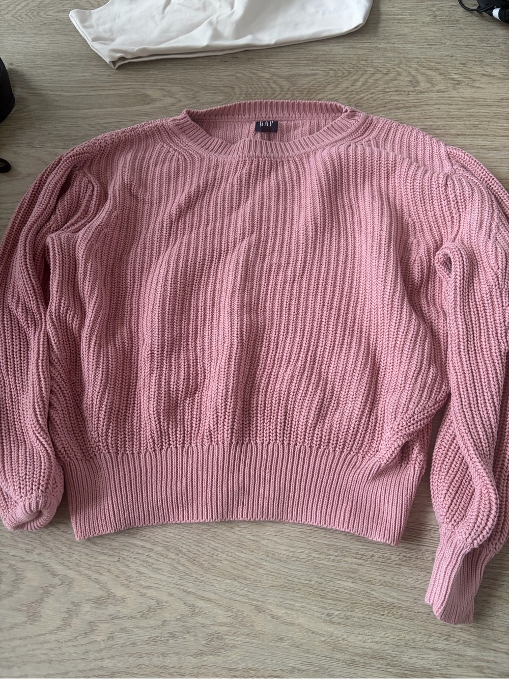 GAP Pink Chunky Ribbed Crewneck Sweater